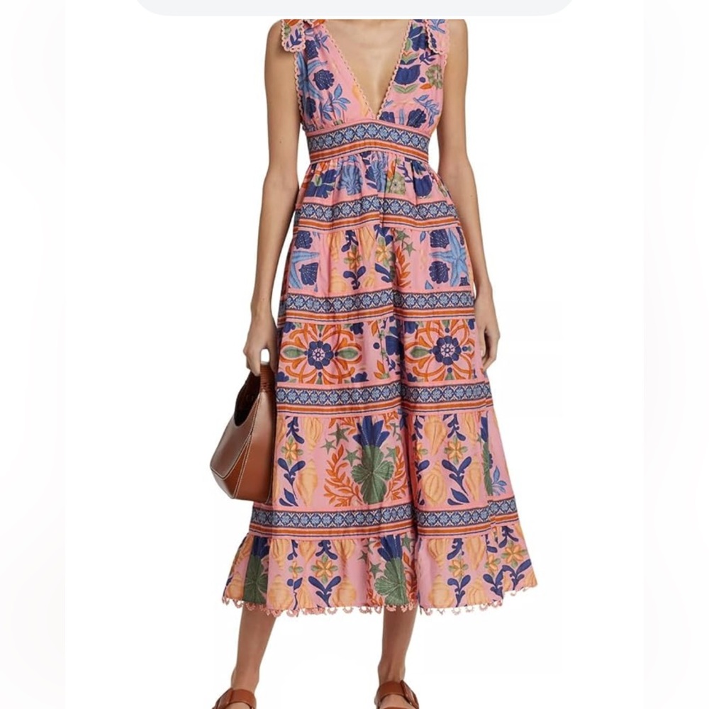 FARM Rio Seashell Tapestry MIDI Dress